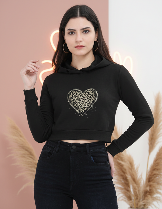 Heart Cropped Hoodie