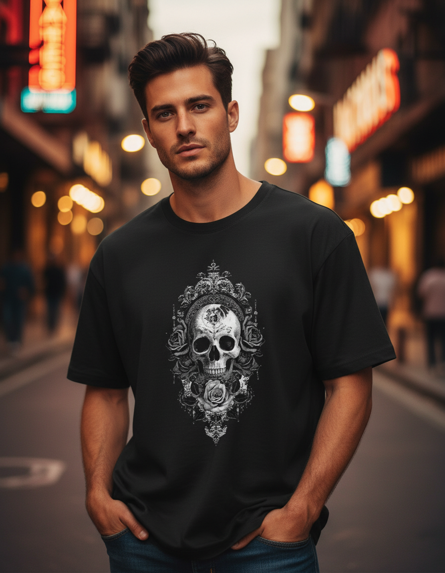 Royal Skull Emblem Oversized Standard T-Shirt